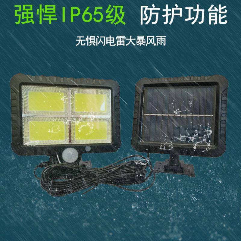 太阳能灯人体感应分体式庭院户外防水新农村家用室内照明感应壁灯