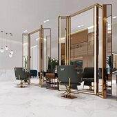 剪发镜台 理发店触摸灯镜落地式 3AM同款 网红美发镜子发廊专用潮款