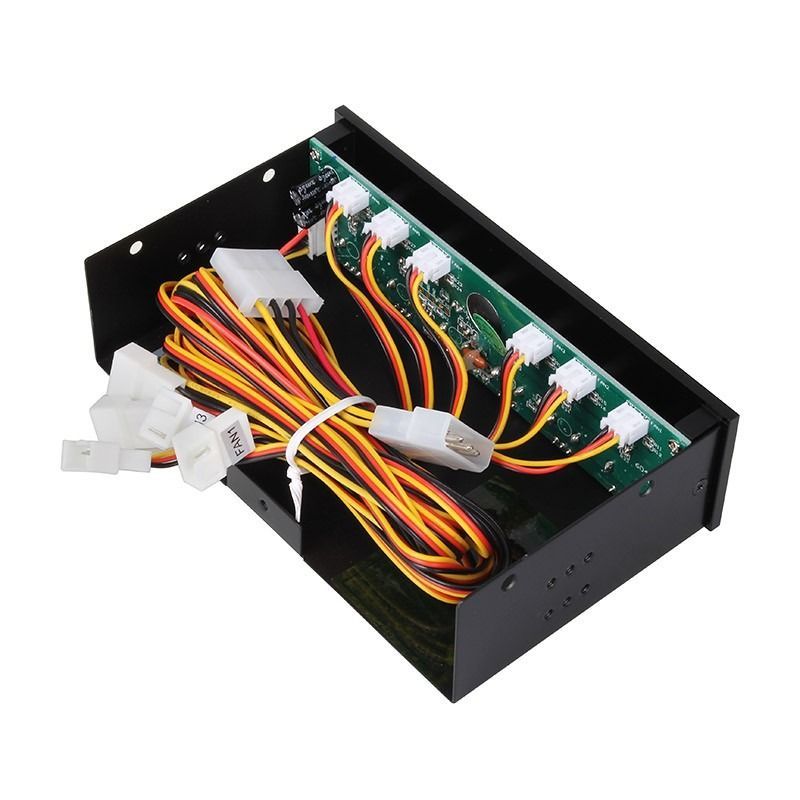 电脑机箱光驱位6路风扇调速器 可关停4pin pwm风扇无极变速控制器