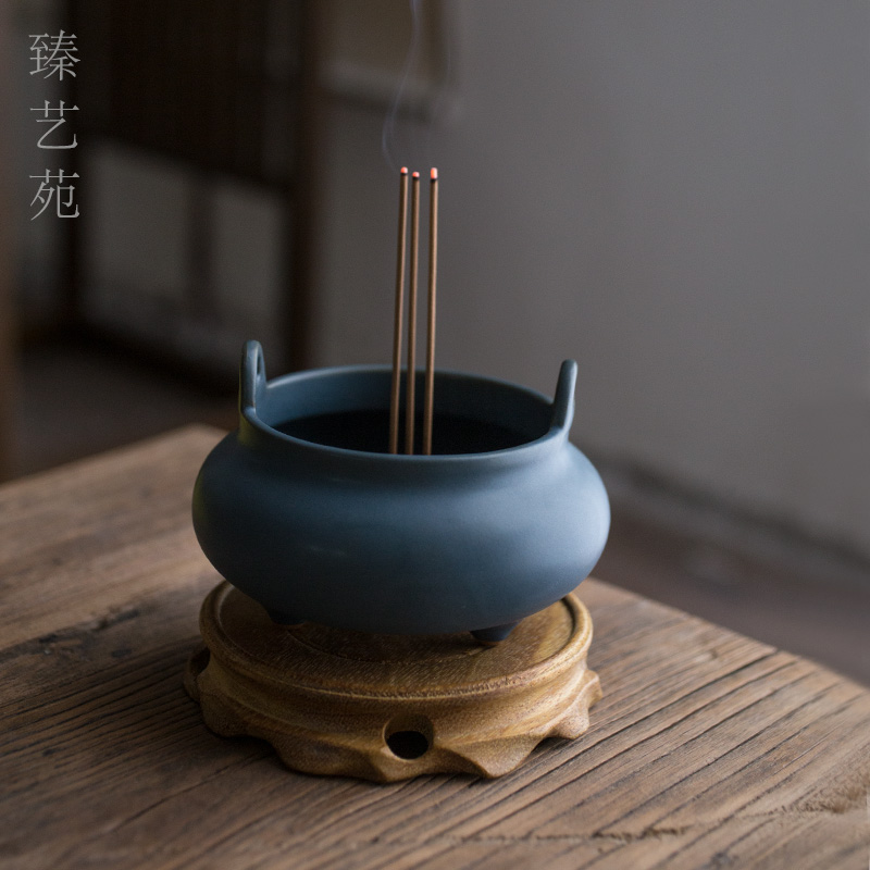 香炉陶瓷室d内供奉家用室内仿古盘香檀香炉线香炉香插插熏香炉摆