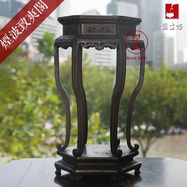 巧摆件香生 缠枝纹 几 纯铜陈巧花架炉 六角 生