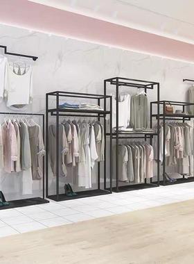 男装女装服装店展示柜现代简易风展示架层板加挂件陈列展示高柜