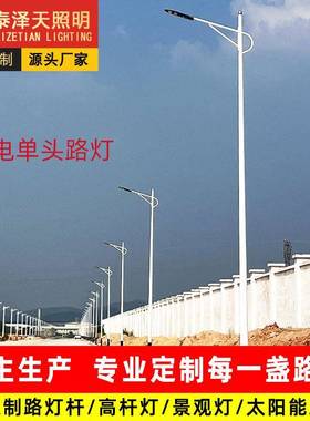 led海螺臂6米8米路灯杆市政道路工程照明市电单臂路灯