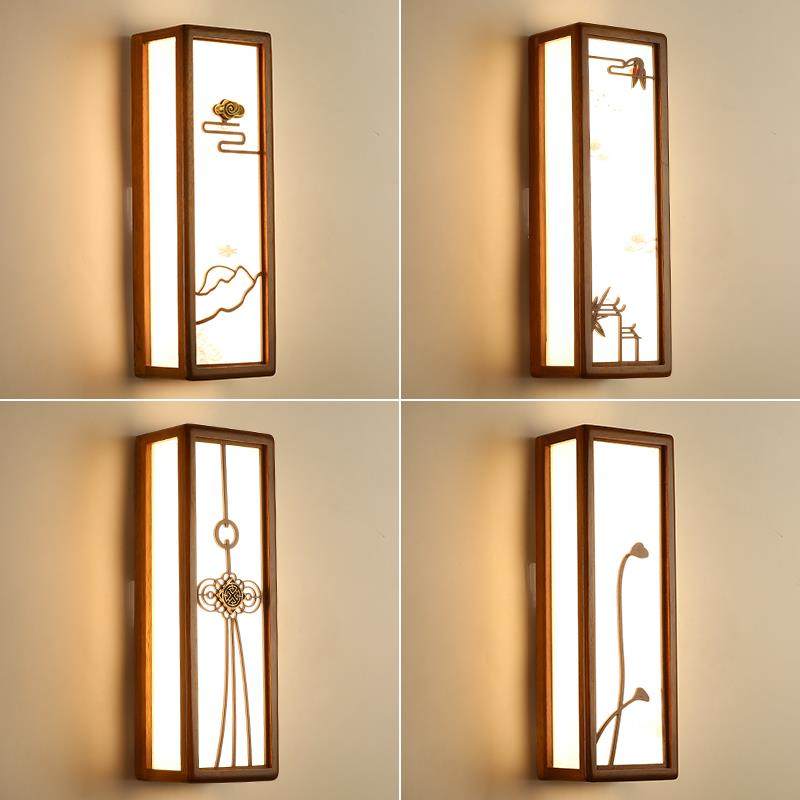新中式壁灯实木长条卧室床头灯走廊过道楼梯灯电视墙客厅墙壁灯具,清洗/食品/商业设备,风口/风叶/风机配件,淘宝优惠券,粉丝福利购,淘宝优惠卷