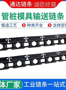管桩模具输送链条不锈钢单排双排传送链条大节距100/125/150/200