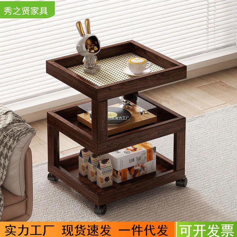 床头柜移动一体边几沙发边柜全楠竹客厅小茶几简约现代创意小桌子