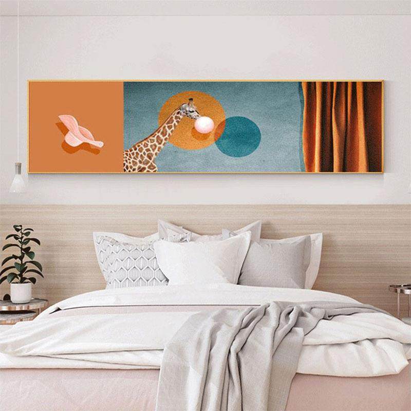北欧风格卧室墙面床头装饰画温馨挂画创意卡通动物橙色横版壁画,清洗/食品/商业设备,风口/风叶/风机配件,淘宝优惠券,粉丝福利购,淘宝优惠卷