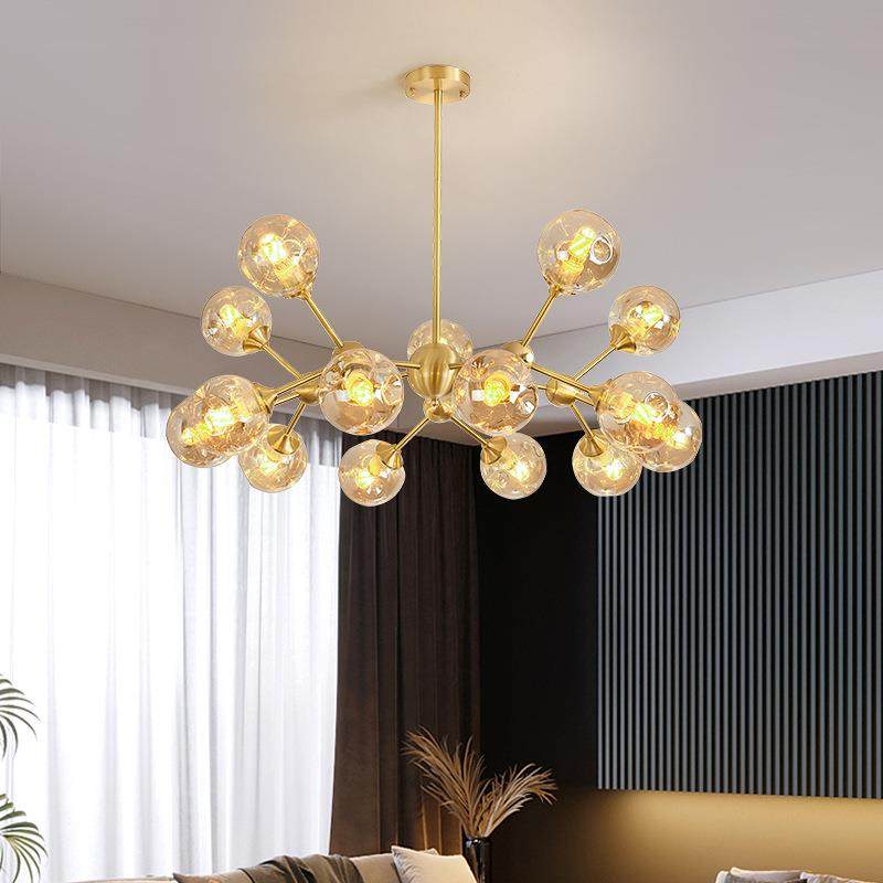 北欧客厅吊灯大气现代简约网红轻奢全铜分子餐厅灯卧室灯魔豆灯具,金属材料及制品,金属加工件/五金加工件,淘宝优惠券,粉丝福利购,淘宝优惠卷