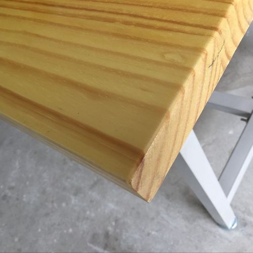 实木工作台车间移动操作台工厂桌实验台承重带轮桌子移动钳工台