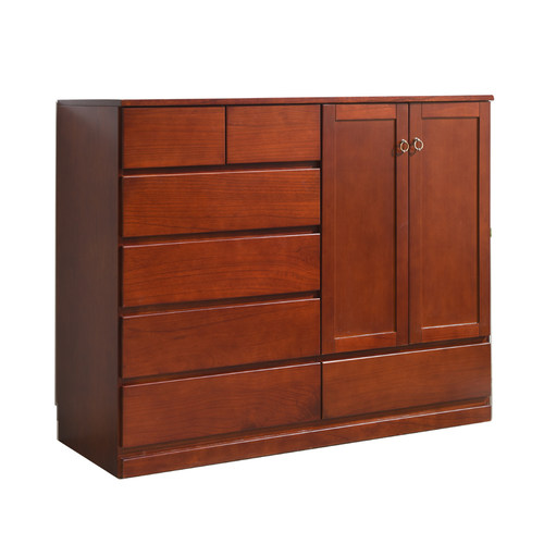 斗柜储物柜卧室带门实木五斗柜多功能收纳家具简约现代客厅抽屉柜