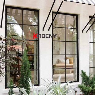 铝合金格条窗餐厅咖啡馆商业用窗透明玻璃窗采光窗格子款窗