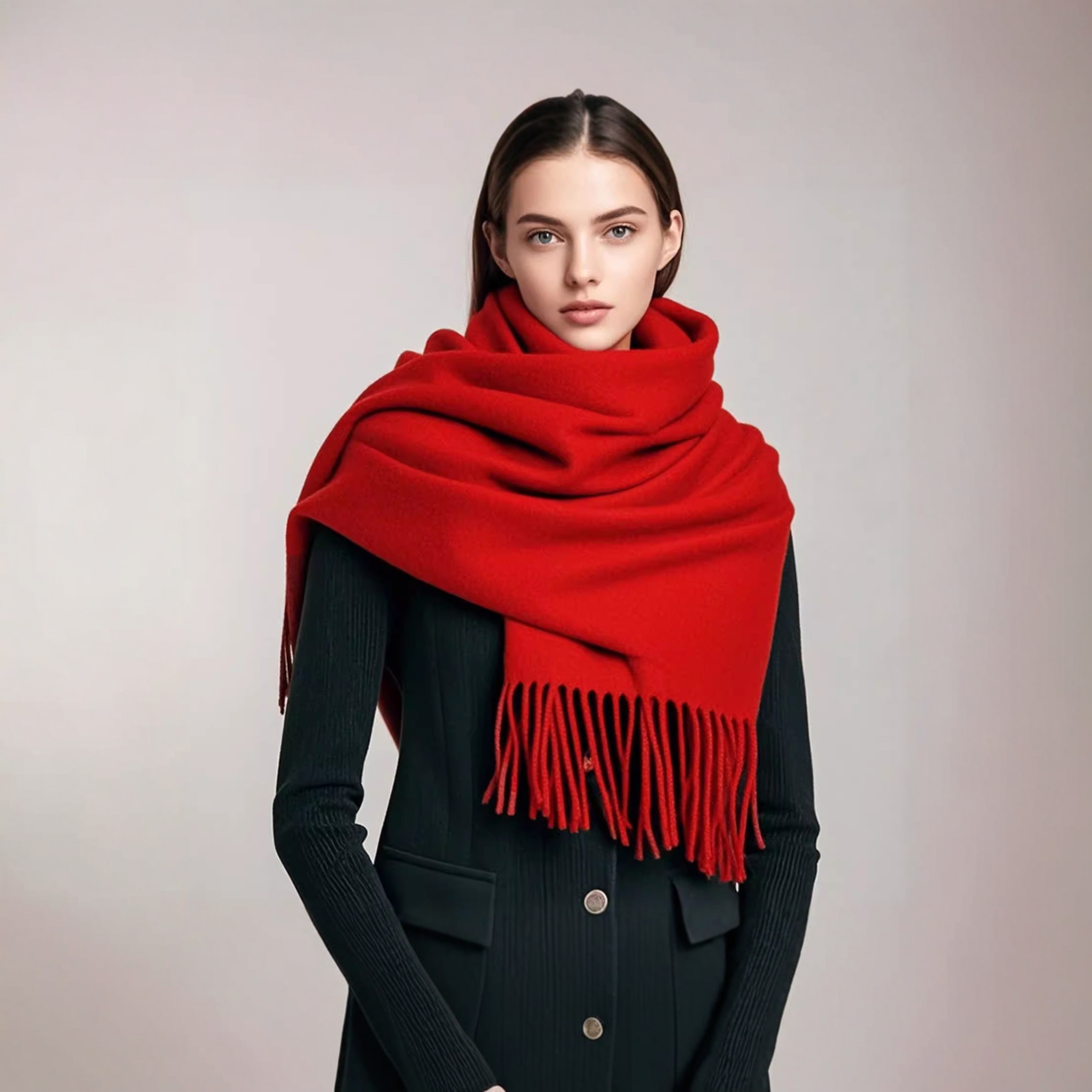 长款百搭披肩加厚保暖纯色围脖