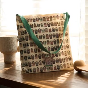 【正版】方寸文创敦煌千佛图帆布包帆布袋国风中式单肩包包小礼物