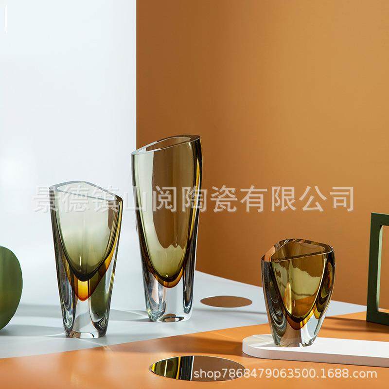 简约现代玻璃花瓶样板房软装饰品客厅桌面摆件电视柜插花琉璃花器,金属材料及制品,金属加工件/五金加工件,淘宝优惠券,粉丝福利购,淘宝优惠卷