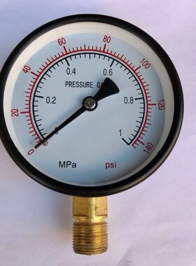 压力表 1mpa 140psi 双刻度压力指示 直径100mm 精度1.6级
