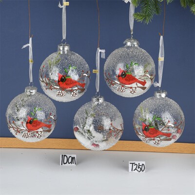 圣诞节装饰用品玻璃彩绘透明球水滴洋葱创意吊饰场景布置玻璃吊球