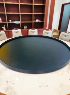 不锈钢圆形花盆不漏水新中式餐桌摆件黑色圆盘肉插花景观定制花箱