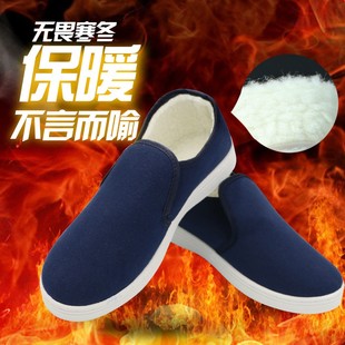加厚软底PU中巾无尘冬季 防静电棉鞋 洁净保暖白蓝男女工作棉鞋 包邮