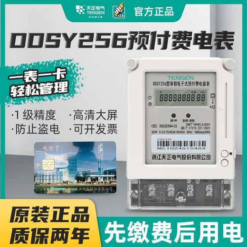 TENGEN天正DDSY256插卡电表单相电子式预付费电能表IC卡磁卡火表