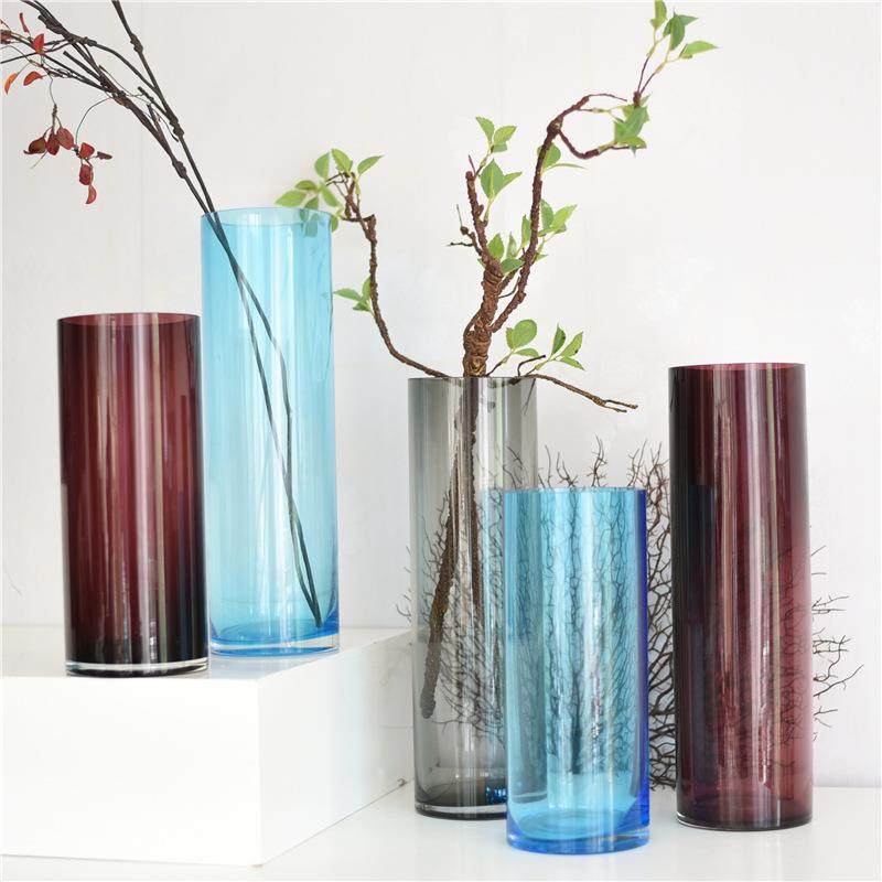 外贸人工吹制彩色直筒艺术富贵竹花瓶玻璃本色欧式美式家居装饰品,清洗/食品/商业设备,风口/风叶/风机配件,淘宝优惠券,粉丝福利购,淘宝优惠卷
