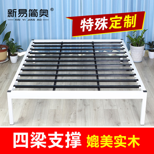 简约铁艺床双人床铁床现代结实铁床架1.5米1.8米公主床榻榻米底床