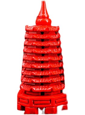 五行文昌塔摆件黄玉水晶朱砂黄铜9层13层书房书桌学习办公桌摆放