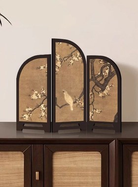 中古风茶台茶桌屏风装饰摆饰精品氛围客厅桌面入P户玄关电视柜摆