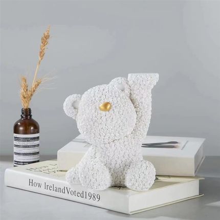 创意轻奢暴力玫瑰熊摆件收纳托盘客厅电视酒柜卧室房间桌面布置