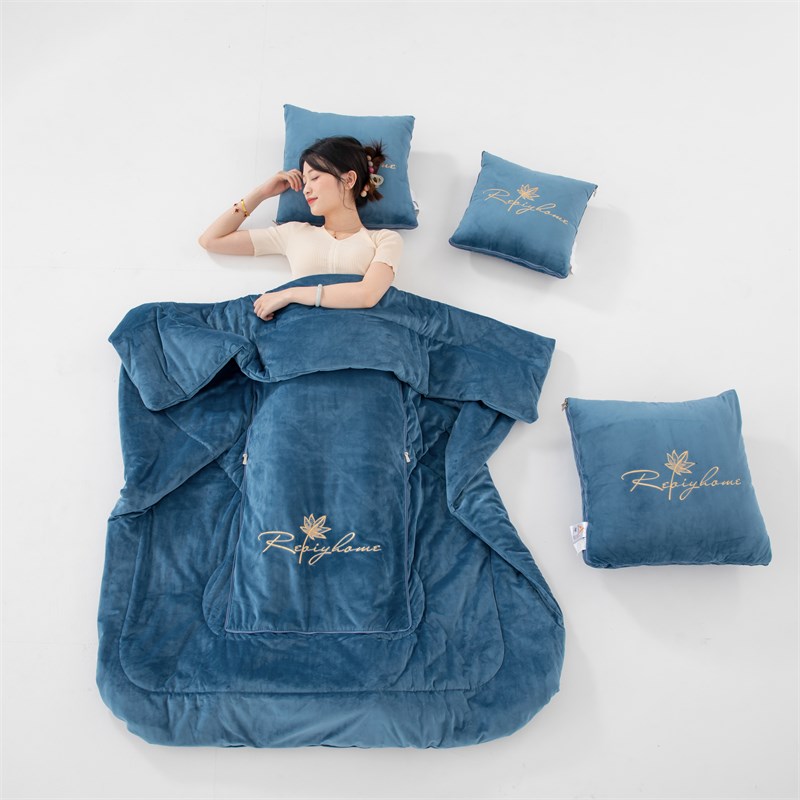 8斤婴儿绒A类抱枕被子靠垫两用z加厚冬季双面绒车载办公室午休加