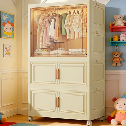 折叠收纳柜双门多层加厚超稳固