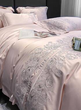 DI奥轻奢风高端100支全棉四件套公主风纯棉长绒棉被套床单家纺T