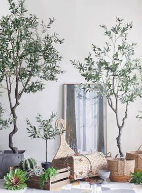 艺卉仿真绿植大型橄榄树盆栽植物假树盆景仿真树室内造景真