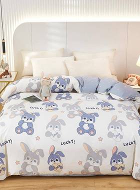 小清新全棉被套单件纯棉喷气印花被罩床上用品被套南通家纺