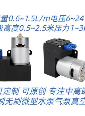 微型自吸隔膜水泵耐高温水泵1.5L/min自吸高体积小有刷无刷自