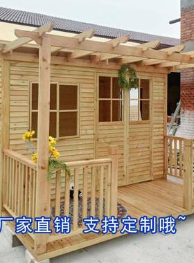 户外防腐木庭院茶室组装花园小木屋可住人移动木房子民宿造景凉亭