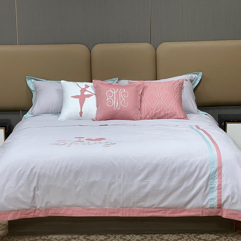 现代样板房间女孩房软装床品多件套家具卖场展厅配套床上用品套件
