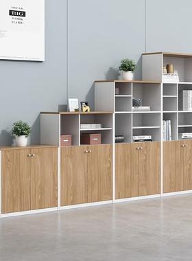 简约现代办公室文件资料档案储物柜木质隔断收纳书柜子组合