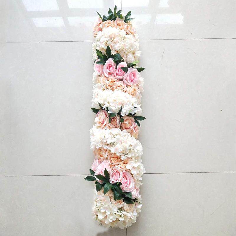 新品1米长款花排婚礼T台路引拱门婚庆仿真花排花婚庆用品玫瑰假花