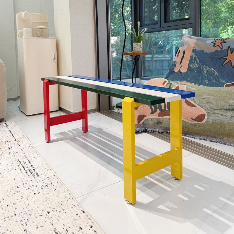 多巴胺铁艺换鞋凳长条凳家用门口入户创意极窄彩色阳台凳子床尾凳