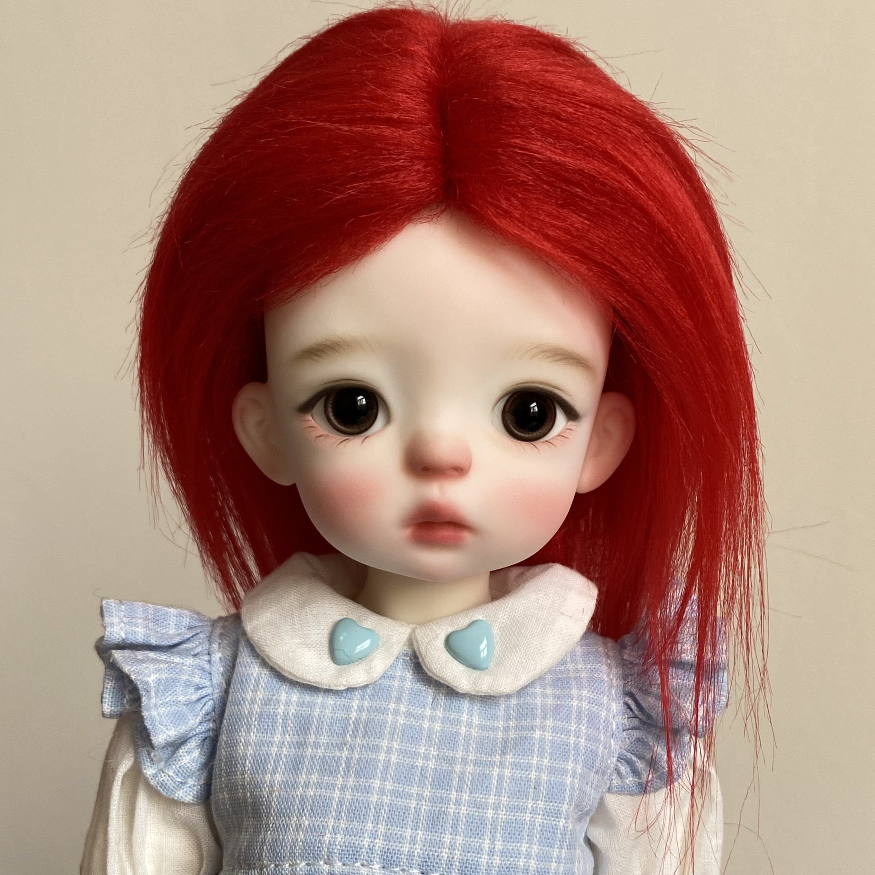 12分bjd假发发胚4分6分8分毛头仿滩羊毛假发套小头围毛绒布头成品