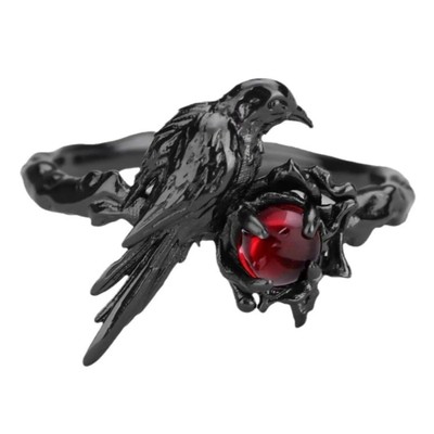 Black Raven Ring - Gothic Horror Handmade Artisan Rings Pro