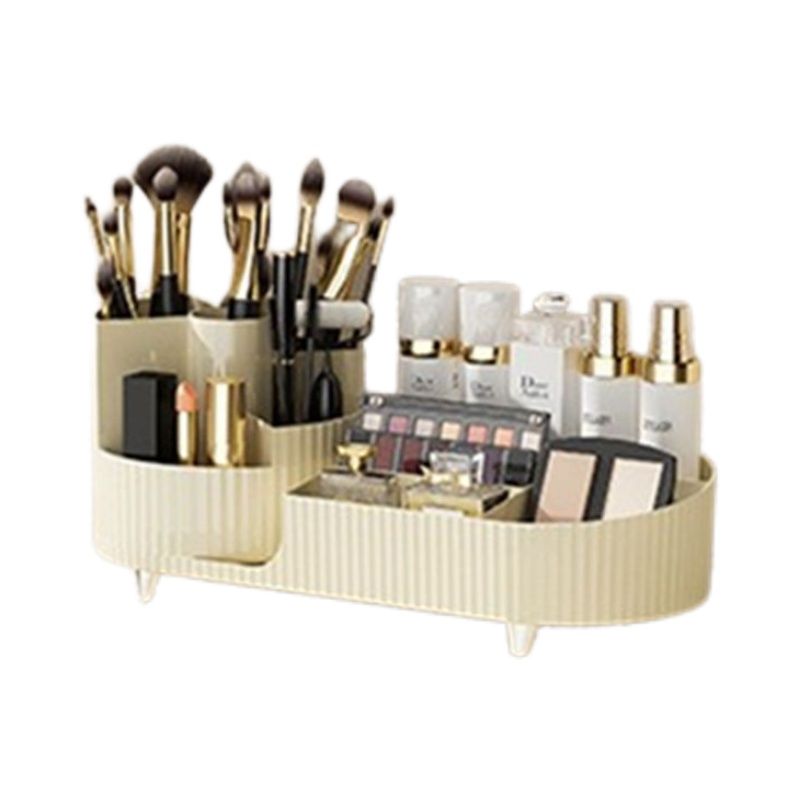 化妆品旋转置物架化妆收纳旋转分格桌面口红化妆品刷眉笔筒收纳盒