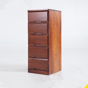 木质抽屉式收纳柜实木五斗储物柜宽40深45cm窄柜子卧室杂物小橱柜