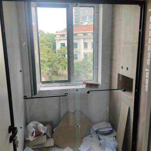 定制一字型钢化玻璃淋浴房简易洗澡房淋浴隔断移门屏风干湿分离