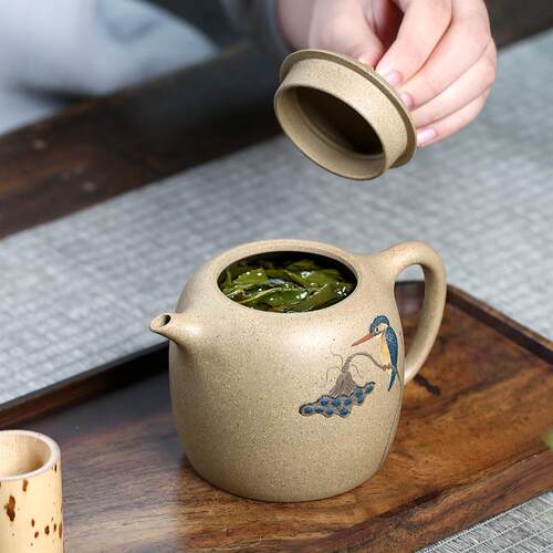 xyt宜兴紫砂壶纯全手工茶壶家用套装潘晔段泥泥绘秦权310cc