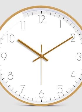 12英寸金细边框金细针现代潮流挂钟时尚新式简约无声创意壁挂H650