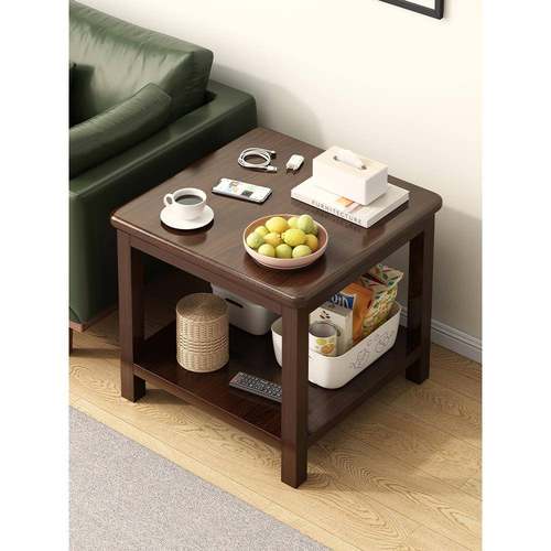边几沙发边柜客厅家用简约小茶几桌子阳台简易正方形纯实木小方桌