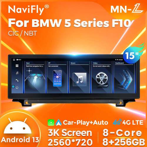 适用宝马5系F10520523525保留原车功能改安卓Carplay15寸屏