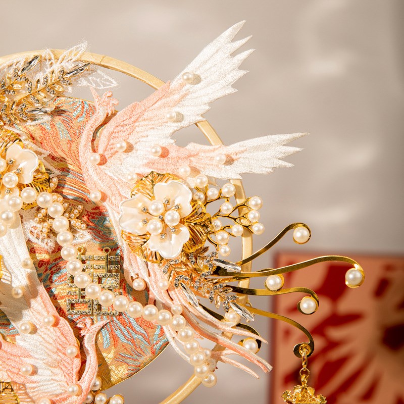 舞绣缘团扇diyk材料包新娘结婚高级手捧花中式秀禾扇重工出嫁扇子