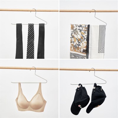 10只装家用反向鹅型裤架R字裤挂学生宿舍衣柜P收纳裤夹金属防滑黑